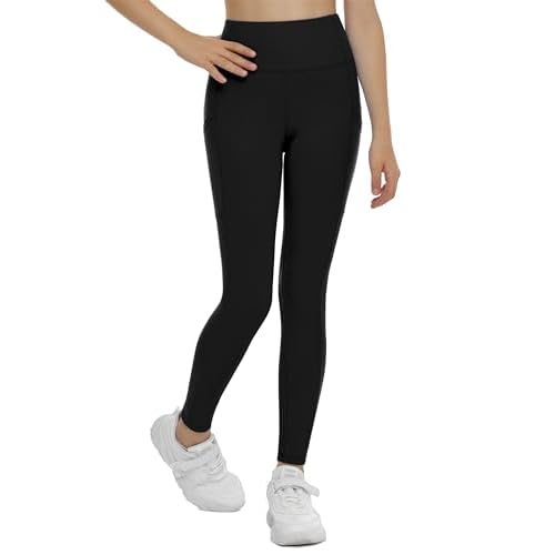 THE GYM PEOPLE Girls Workout Leggings Kids High Waist Stretch Athletic Dance Yoga Pants with Pockets