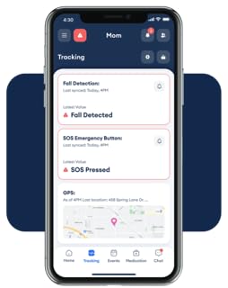 Safety+ 4G Medical Alert System: Fall Detection, GPS Location, 24/7 Monitoring, Mobile Caregiver App, Small, Lightweight-C...