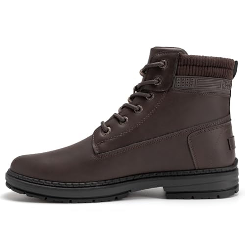 Athlefit Casual Men's Hiking Boots Fashion Lace up Combat Boots Low Heel Comfortable Ankle Booties
