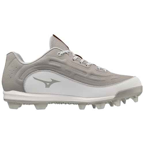 Mizuno Men's Ambition 3 Low TPU Baseball Cleats, Grey/White, 15