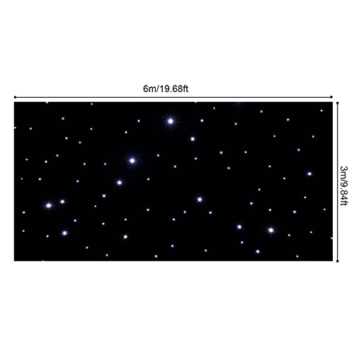 CAIHAOA 19.7ft x 9.8ft LED Star Backdrop with 360 Beads, Foldable LED Starry Night Sky Velvet Curtain, Galaxy Lighting Bac...