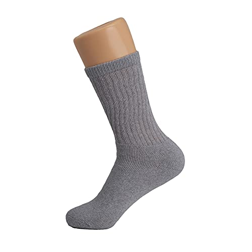 AWS/American Made 3 Pairs Gray Athletic Crew Socks for Women (Shoe Size 9 to 11)