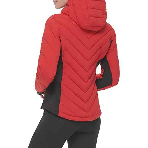 Calvin Klein Women's Scuba Side Panel and Sleeve Detail Adjustable Hood Zip Pocketspuffer