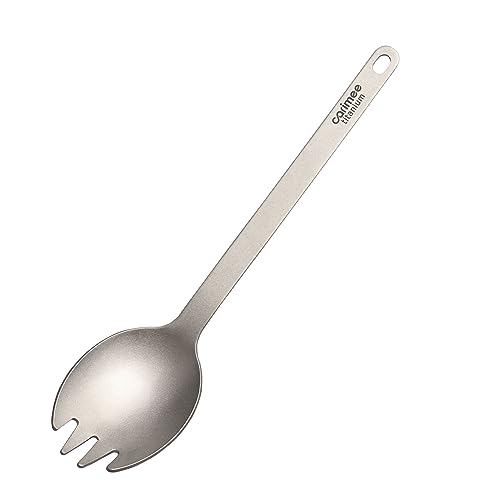 Carimee Pure Titanium Camping Spork, Ultra-Light Eco-Friendly Portable Reusable Flatware for Outdoor Camping Backpacking H...