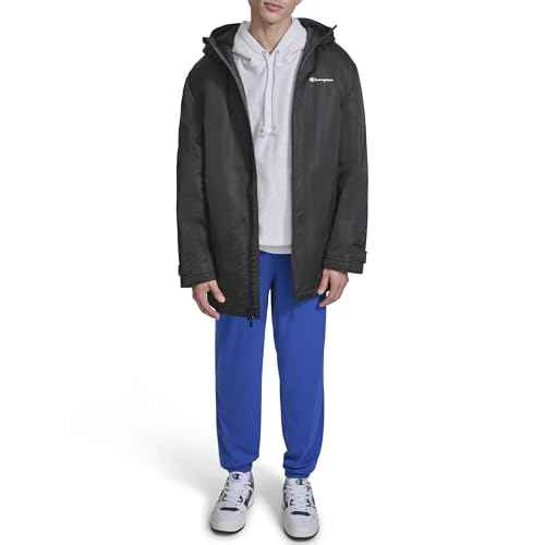Champion mens Sherpa Lined Mid-length Sideline Jacket With Hood