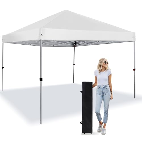 LANMOUNTAIN Pop Up Canopy Tent 8X8 FT,Easy Set-up Sade,Instant Shelter w/Canopy Cover,4 Ropes,Adjustable Straight Leg Heig...
