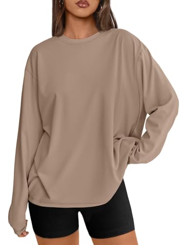 Trendy Queen Womens Oversized Long Sleeve T Shirts 2026 Basic Crewneck Tee Fall Tops Casual Workout Y2K Clothes