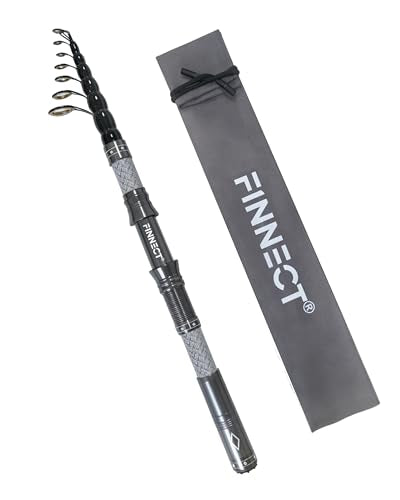 FINNECT Telescopic Fishing Rod - Lightweight 42T Carbon Fiber Portable Travel Rod for Freshwater River Fishing, Beginner &...