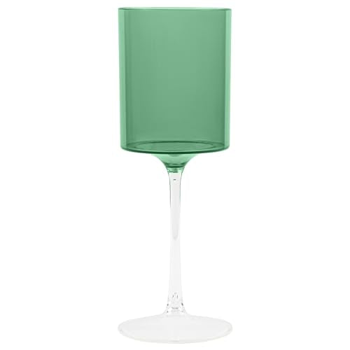 PLASTICPRO 10 Pack Plastic Wine Goblets 9 oz Two Tone Elegant Disposable Wine Glasses with Stem Reusable Hard Plastic Drin...