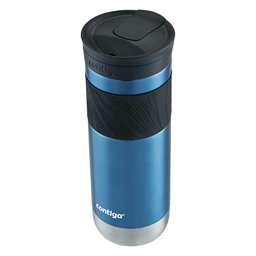 Contigo Byron Vacuum-Insulated Stainless Steel Travel Mug, 20oz - Leak-Proof Lid, BPA-Free, Blue Corn - Perfect Reusable C...