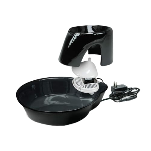 Pioneer Ceramic Drinking Fountain Big Max , 128 oz,Black