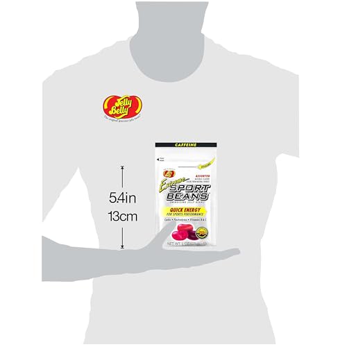 Jelly Belly Sport Beans- Extreme Assorted - Energy Chews with Caffeine [24 Pack] Box (Cherry, Watermelon & Pomegranate) Cl...
