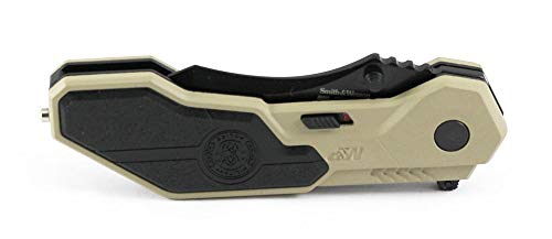 Smith & Wesson M&P SWMP1BSD 7.1in S.S. Assisted Folding Knife with 2.9in Serrated Clip Point Blade and Aluminum Handle for...