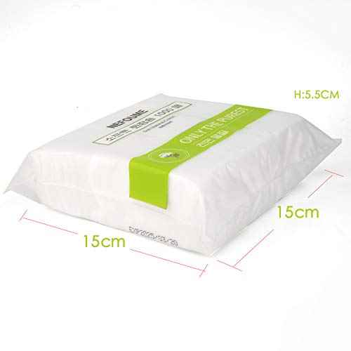 1000 PCS Thin Makeup Facial Cotton Pads, Square Makeup Remover Cotton Pads, Facial Eye Lip Nail Polish Makeup Remover, Non-Woven Cotton, Lint Free