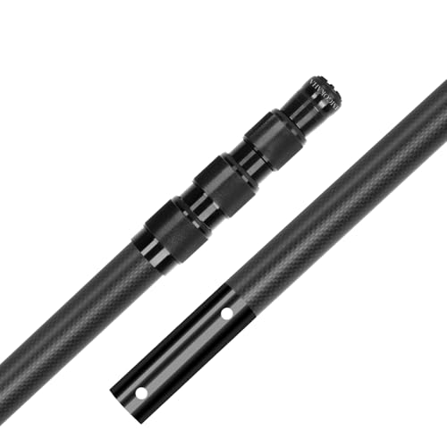 imgokaha Carbon Fiber Pool Pole - Professional 15 Foot Telescopic Pool Cleaning Pole, Pool Skimmer Net Pole, Telescoping S...