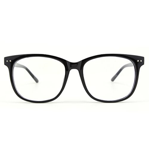GQUEEN Fake Non Prescription Glasses Clear Lens for Women Men Oversized Frame UV400 Protection, 201581