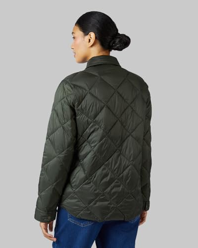 32 Degrees Heat Women’s Lightweight Poly-Fill Shirt Jacket – Quilted Snap-Front Shacket