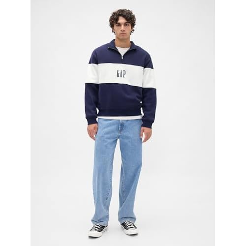 GAP Men's Logo Half Zip Drawstring Fleece