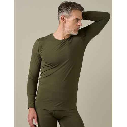 LAPASA Men's Thermal Underwear Top Crewneck Long Sleeve Shirt Base Layer Lightweight Midweight Heavyweight Winter M09/M26/M55