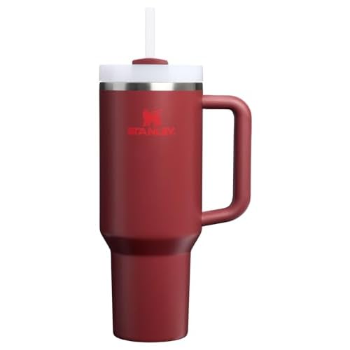 STANLEY Quencher H2.0 Tumbler with Handle and Straw 40 oz | Flowstate 3-Position Lid | Cup Holder Compatible for Travel | Insulated Stainless Steel Cup | BPA-Free | Cranberry