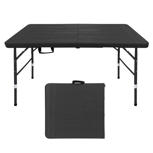 ICSPOID Folding Table, 4FT/6 FT Foldable Table with Carrying Handle, Steel Legs Heavy Duty Portable Utility Table for Part...