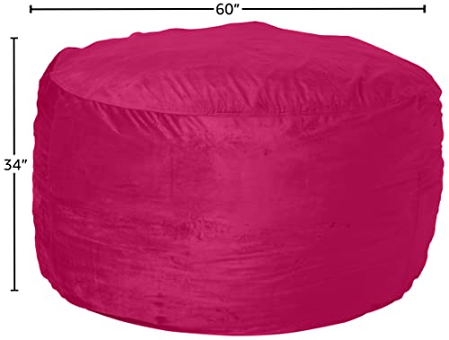 Chill Sack Bean Bag Chair Cover, 5-Feet, Microsuede - Pink
