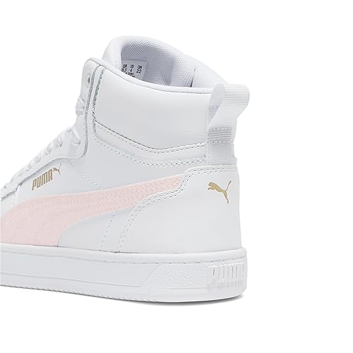 PUMA Kids' Caven 2.0 Mid Sparkle PUMA White-Peach Smoothie-Gold Big Kid 6.5