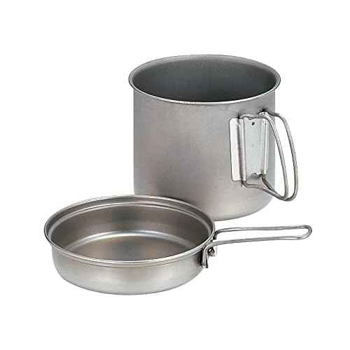 Snow Peak Trek Series Backpacking/Camping Cookware Sets, Trek 1400 Pot & Pan, 47.3 fl oz