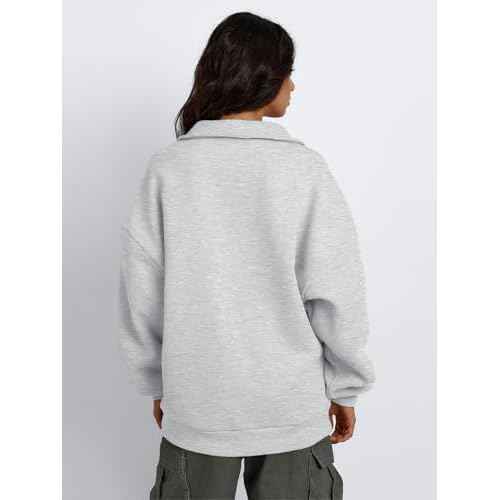 Trendy Queen Womens Half Zip Oversized Sweatshirts Casual Pullover Long Sleeve Shirts Fall Fashion 2024 Winter Clothes