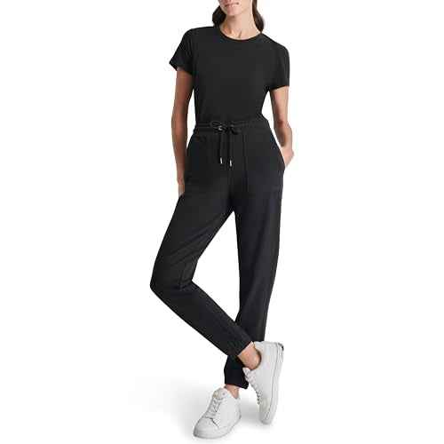 DKNY Women's Smocked Drawcord Waistband Knit Jogger