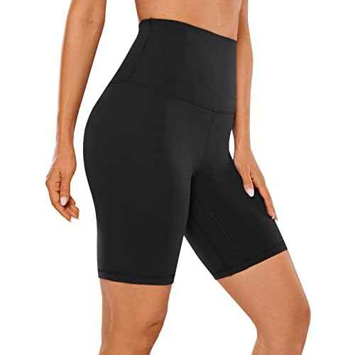 CRZ YOGA Women's Butterluxe Super High Waisted Biker Shorts 8 Inches - Over Belly Lounge Workout Yoga