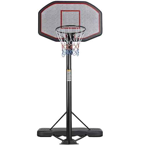Yaheetech Basketball Hoop Outdoor for Adults Portable Basketball Goal Court 9-12ft Height Adjustable with 43 inch Backboard