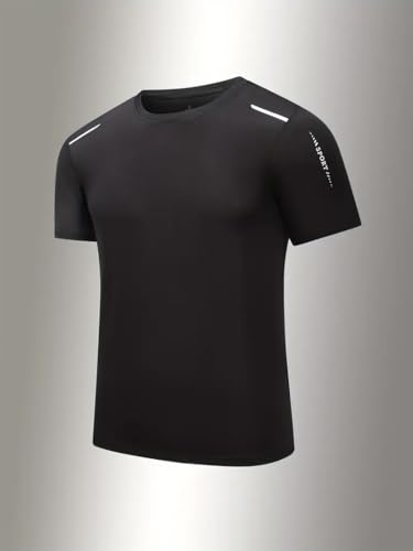 Quick Dry Ice Silk Athletic T-Shirts for Men, Athletic Short Sleeve Moisture Wicking Tee for Running,Training （1 Piece）