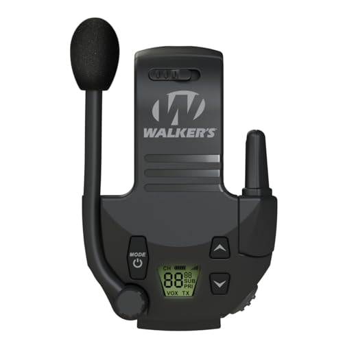 Walkers Razor Patriot Series Hi-Gain Omnidirectional Microphone Electronic Muffs (Kryptek Camo) Bundle with Walkie-Talkie Attachment, Protective Sport Glasses and Cleaning Cloth (4 Items)