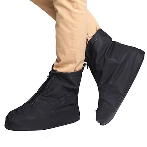 Sepikvin Waterproof Shoe Covers, Reusable Foldable Slip Proof Bottom Overshoes with Zipper, Keep Shoes Dry for Gardening C...