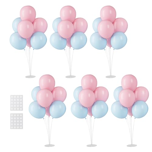Voircoloria 6 Sets Balloon Stand Kits, Balloon Sticks with Base for Table Centerpieces Graduation Birthday Baby Shower Gen...