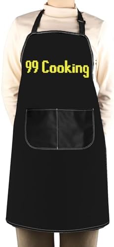 WCGXKO OSRS 99 Cooking Kitchen Apron OSRS Fans Gift 99Cooking Baking Gift for Gamer