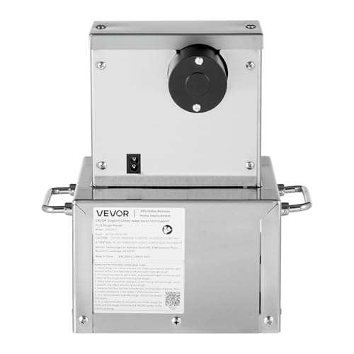 VEVOR Electric Pizza Dough Press Machine, 6 Inch Pizza Pastry Press Plate, Stainless Steel Bread Presser, Commercial Forming Machine with Adjustable Thickness and 100 Sheets of Parchment Paper
