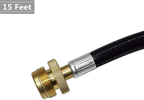 DOZYANT 15 Feet Propane Adapter Hose 1 lb to 20 lb Converter Replacement for QCC1 / Type1 Tank Connects 1 LB Bulk Portable...