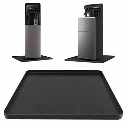 Water Cooler Mat, 24x16x0.8 Inch Non-Slip Thick Under Water Dispenser Silicone Mat With Raised Edges, Leak-Proof Air Condi...