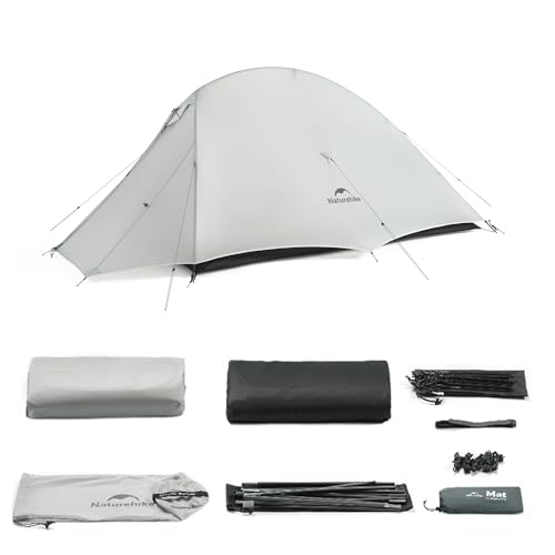 Naturehike 1-2 People Cloud up UL Tent, Rainproof PU1500mm & Windproof Upgrade Ultralight Tents,2.3lbs/2.68lbs, for Cycle ...
