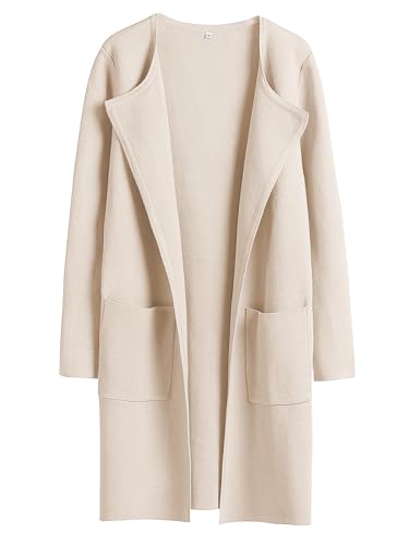 ANRABESS Womens Cardigan Sweater Open Front Knit Long Coatigan Dressy Casual Jacket Coat 2025 Fall Outfits Classy Clothes
