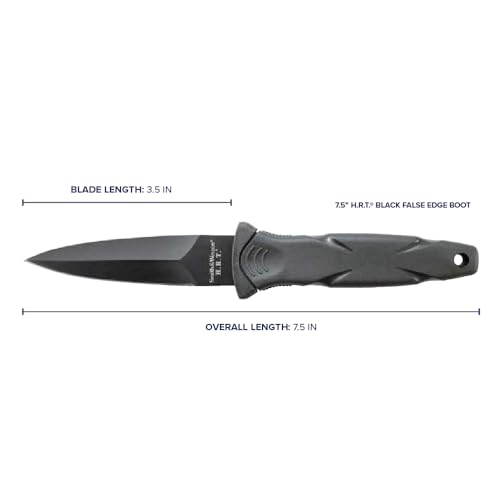 Smith & Wesson SWHRT3BF 7.5in High Carbon S.S. Full Tang Fixed Blade Knife with 3.5in False Edge Blade and TPR Handle for ...