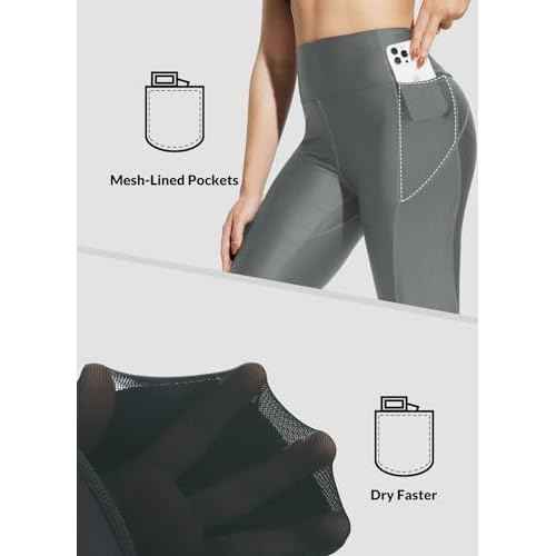 baleaf Women's 14" High Waisted Swim Capris Long Swim Shorts Knee Length UPF50+ Swimsuit with Liner and Pockets