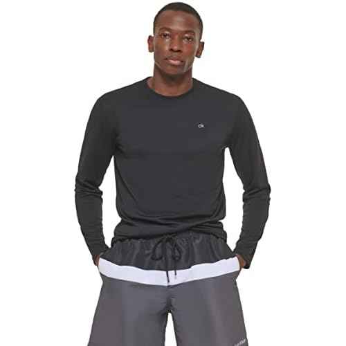 Calvin Klein Men's Standard Light Weight Quick Dry Long Sleeve 40+ UPF Protection Active Top