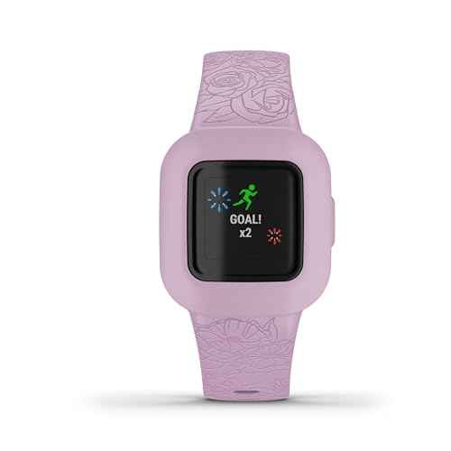 Garmin vivofit jr. 3, Fitness Tracker for Kids, Includes Interactive App Experience, Swim-Friendly, Up to 1-Year Battery Life, Lilac Floral