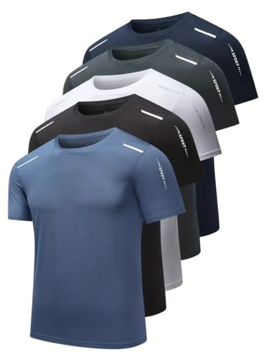 Quick Dry Ice Silk Athletic T-Shirts for Men, Athletic Short Sleeve Moisture Wicking Tee for Running,Training （1 Piece）