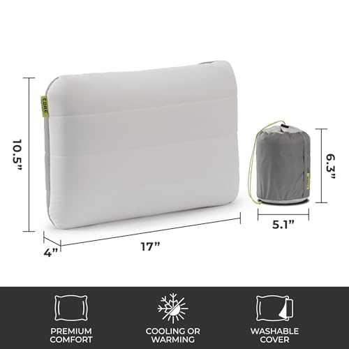 CORE Camping Pillow with Removable Cover | Lightweight, Compact, and Comfortable | Adjustable Support for Back, Side, and ...
