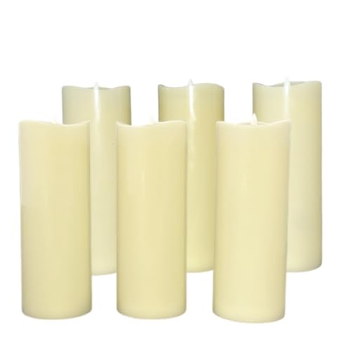 Stonebriar 3 Count Ivory Real Wax 3x8 Flameless LED Pillar Candles with Remote and Timer