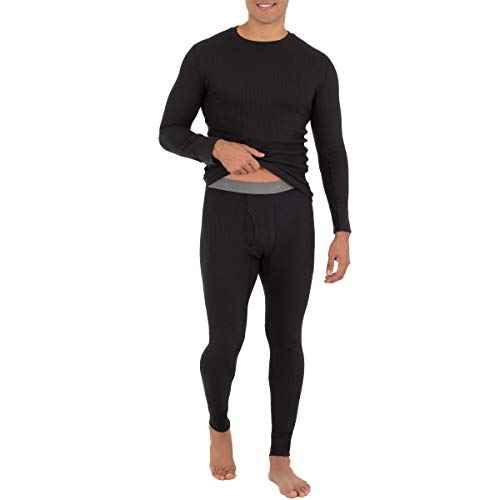 Fruit of the Loom mens Recycled Waffle Thermal Underwear Set (Top and Bottom)